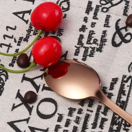 Miniatura 5 de Buyer Star 12 cucharaditas de oro rosa de 5.5 pulgadas, mini cucharas de café de acero inoxidable para azúcar demitasse expreso oro rosa-12 piezas