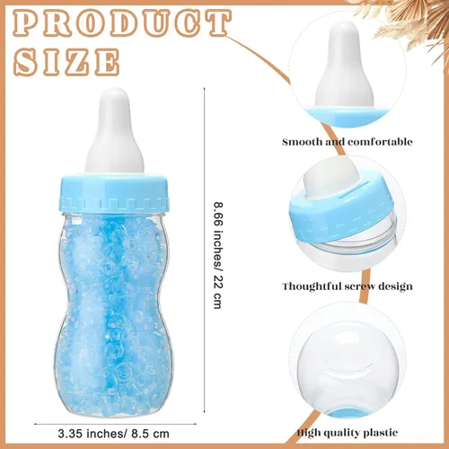 Miniatura 3 de Roowest 512 piezas de juegos de baby shower Cartel de Adivina Cuántos Chupetes 100 pequeños juegos de adivinanzas, 10 lápices HB, botella de leche