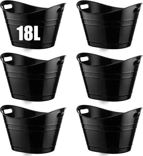 Miniatura 20 de Patelai 6 Piezas Cubetas de Hielo Pack, Cubetas de Hielo de Plástico con Asas, Tina de Almacenamiento Ovalada, Recipiente de Bebidas de Gran