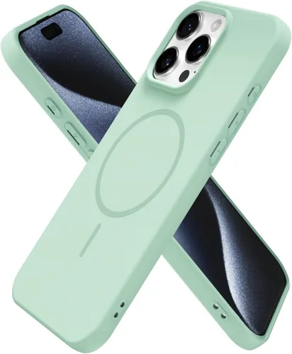 Miniatura 38 de oakxco Funda de silicona Mag Safe para iPhone 17 Pro Max, funda magnética delgada y fina compatible con carga inalámbrica MagSafe, bonita funda Negro