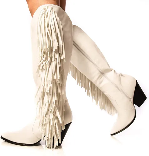 Miniatura 4 de Cape Robbin Cowtown - Botas vaqueras de media pantorrilla para mujer, botas vaqueras occidentales con tacones gruesos