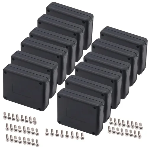Miniatura 23 de Zulkit 12 cajas de proyecto de plástico ABS para proyectos eléctricos, caja de conexiones de energía, color negro, 1.97 x 1.10 x 0.59 pulgadas
