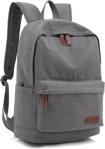 Miniatura 3 de kayond Bolsa de lona ligera para portátil de estilo casual, mochilas de viaje duraderas, mochila para hombres y mujeres, mochila de moda para Gris