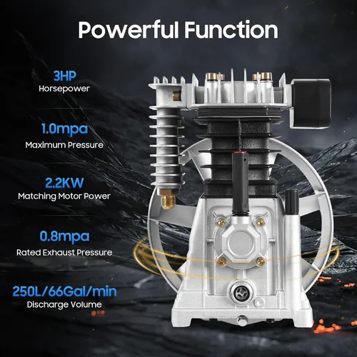Miniatura 4 de Cabezal de bomba de compresor de aire, motor de bomba de compresor industrial 3HP 2.2KW, cabezal de bombas de lubricación de salpicaduras