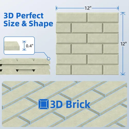 Miniatura 6 de Paquete de 12 paneles acústicos con autoadhesivos, paneles de espuma de alta densidad a prueba de sonido de 12 x 12 x 0.4 pulgadas para paredes