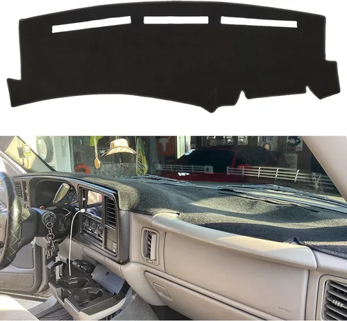 Alfombrilla para salpicadero compatible con GMC Sierra/Chevy Chevrolet Silverado 1999-2006, GMC Yukon XL/Chevy Suburban Tahoe Avalanche (99-06, Negro