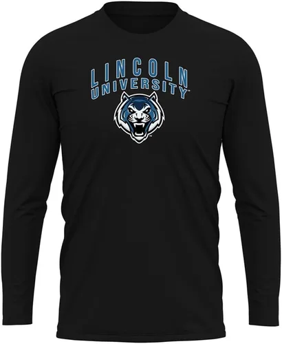 Miniatura 91 de Camisa deportiva de manga larga oficial de la NCAA Collegiate para hombre, colección negra con logotipo primario