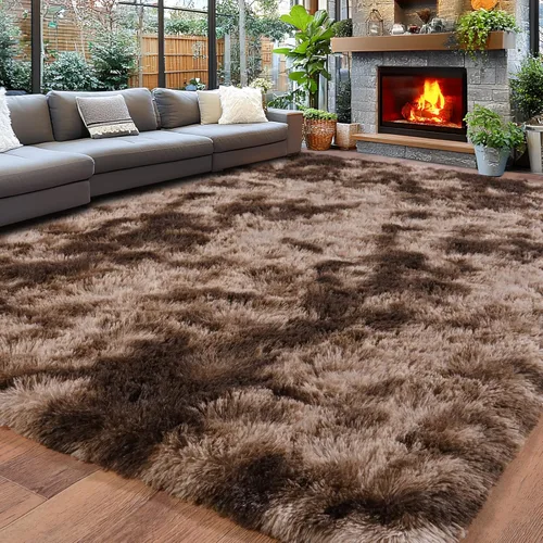 Miniatura 159 de Alfombras de área de 8x10 para sala de estar, alfombra shaggy grande ultra suave y esponjosa para dormitorio, alfombras de felpa mullida Blanco crema