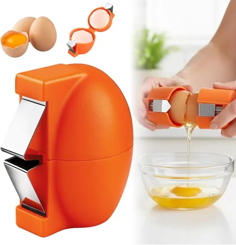 Abridor de cáscara de huevo, separador de huevos de acero inoxidable para huevos crudos, herramienta de galleta, utensilios de cocina, cortador