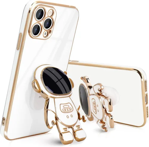 Miniatura 23 de Pepmune Funda compatible con iPhone 12 Bonita Diseño de Soporte de Astronauta en 3D Protección de Cámara A Prueba de Golpes Cubierta Trasera Suave