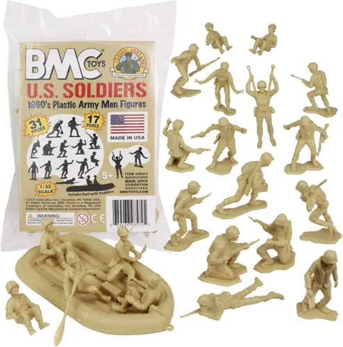 Miniatura 15 de BMC Marx Soldados de plástico del ejército de EE. UU. - Soldados negros 31 piezas de la Segunda Guerra Mundial - Fabricado en EE. UU