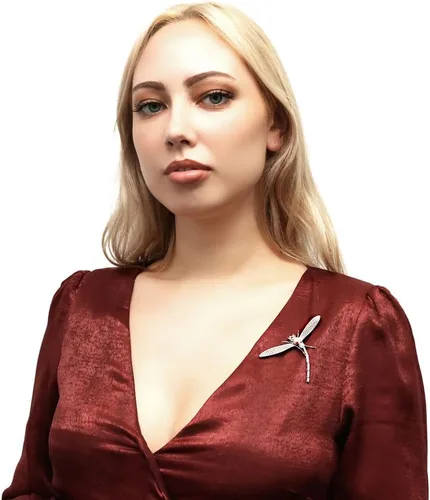 Miniatura 4 de BERRICLE Broche de plata de ley con botón blanco cultivado de agua dulce y perla para mujer, chapado en rodio, Plata esterlina Perla Plata de ley
