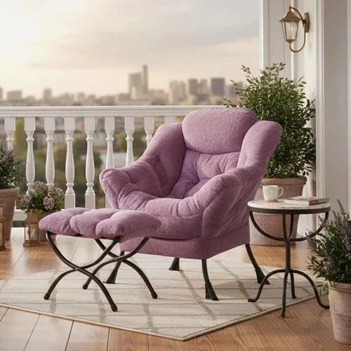 Miniatura 3 de Tiita - Silla perezosa con otomana, moderna y grande, sillón de ocio con silla de lectura de sofá, con reposapiés para recámara, sala de estar
