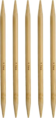 Miniatura 12 de Harfington - 5 piezas de agujas de tejer de bambú de doble punta, tamaño US 1 (2.25 mm), carbonizadas, 7.9 pulgadas (20 cm) rectas para tejer a