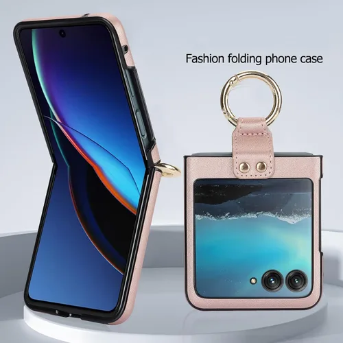 Miniatura 5 de Funda para Motorola Razr+ con anillo, cubierta trasera de cuero de primera calidad, antiarañazos, a prueba de golpes, para Motorola Razr+ Plus 2023
