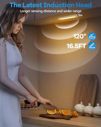 Miniatura 3 de Luces recargables para debajo del gabinete, 40 luces LED de armario, 3 temperaturas de color, luces regulables con sensor de movimiento