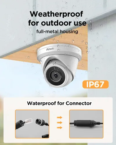 Miniatura 5 de Sistema de cámara de seguridad de 16 canales PANOOB, 12x cámara IP de 5 MP con cable para exteriores tipo torreta/domo PoE, detección AI de humanos