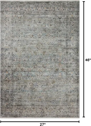 Miniatura 2 de Loloi Jean Stoffer Katherine Collection KES-01 Ocean/Gold - Alfombra decorativa de 2 pies y 3 pulgadas x 3 pies y 10 pulgadas, altura de pelo de 25