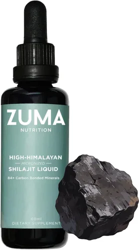 Zuma Nutrition Tónico líquido Shilajit del Himalaya, vegetariano, hecho con shilajit silvestre y minerales oceánicos, suplemento mineral para apoyo