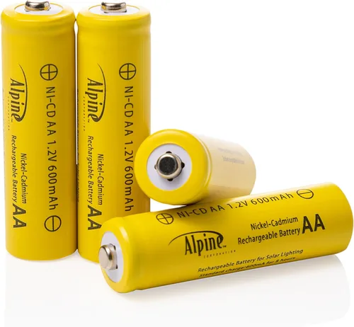 Miniatura 3 de Alpine Corporation AA Ni-CD Baterías recargables de repuesto para luces de jardín alimentadas por energía solar, juego de 4