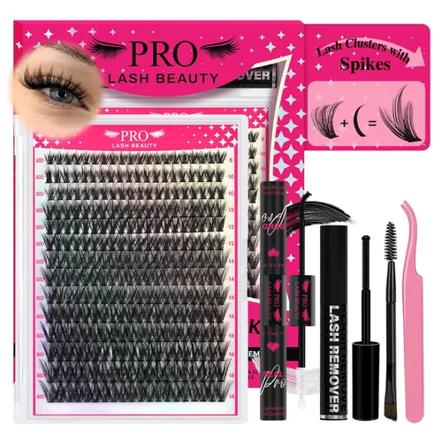 Miniatura 9 de Kit de Racimos de Pestañas 280 Piezas Pestañas en Racimo 30D+40D Kit de Extensión de Pestañas con Adhesivo y Sellador de Pestañas Resistente al Agua