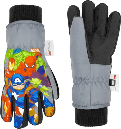 Spiderman - Guantes de nieve para niños, guantes de hombre araña, guantes impermeables Thinsulate 3M, guantes de invierno para niños