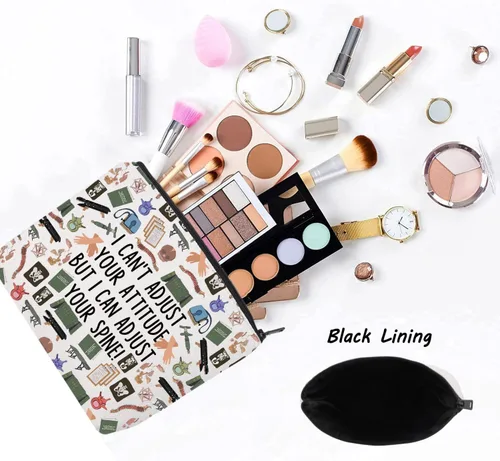Miniatura 3 de LEVLO Bolsa de cosméticos para quiroprácticos, regalo para terapeuta de masaje, no puedo ajustar tu actitud, pero puedo ajustar tu columna vertebral