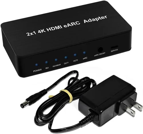 Miniatura 7 de Interruptor HDMI con extractor de audio eARC, interruptor HDMI 4K60Hz 4 en 1 con salida de audio, compatible con control remoto IR, 18Gbps