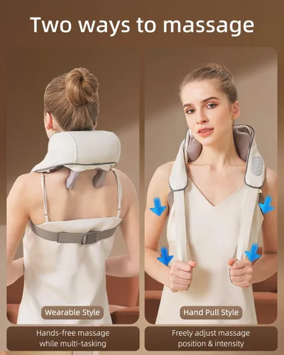 Miniatura 5 de Masajeador de cuello para aliviar el dolor de tejido profundo, alivia la tensión, amasador con calor, mejora la circulación, alivia el dolor