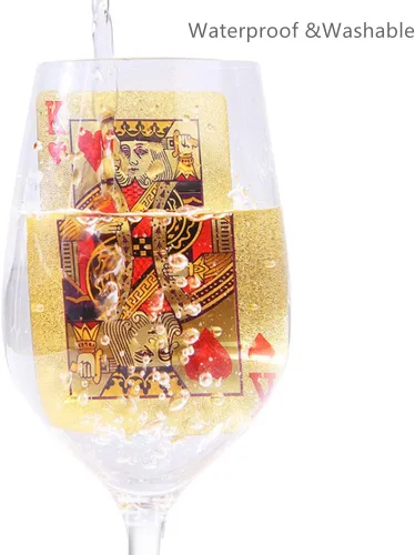 Miniatura 2 de Paquete de 2 cartas de póquer de diamantes de oro y plata, impermeables, de plástico dorado y plateado, altamente flexibles, 2 barajas de cartas