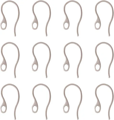Pandahall - 100 ganchos de acero inoxidable 304 para aretes de 0.846 x 0.433 x 0.039 in con agujero de bucle para la fabricación de joyas