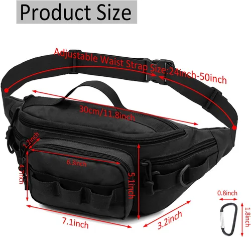 Miniatura 2 de Riñonera táctica, pequeña bolsa de aparejos de pesca, resistente al agua, cintura militar, portátil, para pesca con mosca, senderismo, escalada