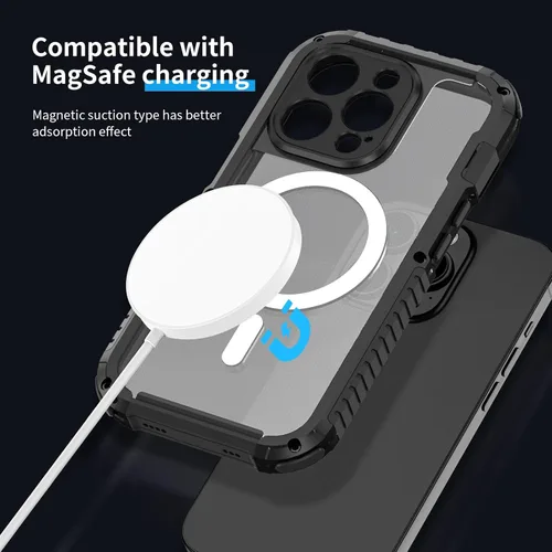 Miniatura 4 de FW - Funda de metal para iPhone 15 Pro, compatible con MagSafe, funda para iPhone 15 Pro, marco de metal de aluminio, cuerpo completo, resistente