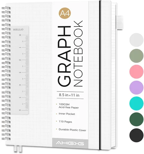 Miniatura 24 de AHGXG Diario de puntos, cuaderno en espiral de cuadrícula de puntos de 8.5 x 11 pulgadas, cuaderno de puntos grande A4, papel grueso de 3.53 oz/m²