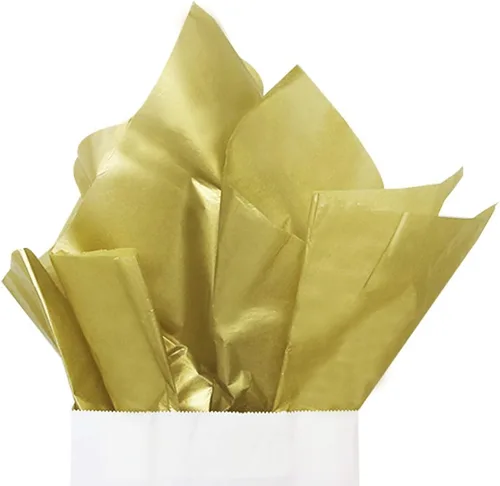 Miniatura 5 de UNIQOOO 60 hojas grandes de papel de seda de lámina dorada metálica de 26 x 20 pulgadas a granel, reciclable y duradero para bolsas de regalo, cajas