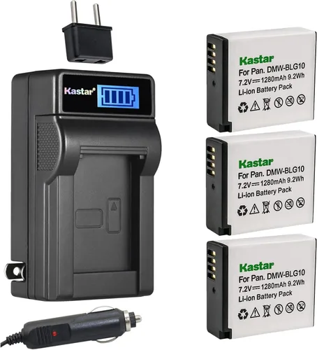 Miniatura 7 de Kastar Paquete de 2 baterías DMW-BLG10 y cargador de CA LCD compatible con cámaras Panasonic Lumix DMC-TZ81, Lumix DMC-TZ85, Lumix DC-ZS70, Lumix