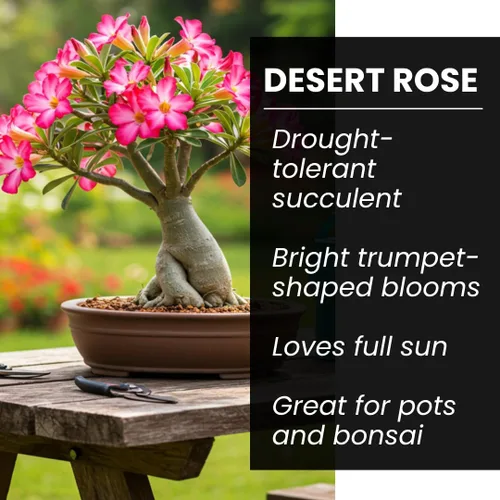 Miniatura 3 de Semillas de rosa del desierto de color mixto Adenium Obesum fácil de cultivar - Planta bonsái exótica (10 semillas)