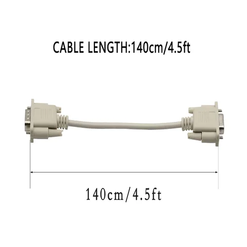Miniatura 6 de Cable serie de datos RS232 DB9 de 9 pines, macho a hembra DB9 recto Cable de extensión YOUCHENG para computadoras, impresoras, escáneres de 4.5 pies