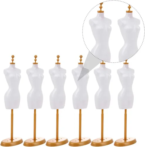 Miniatura 4 de EXCEART - Paquete de 6 soportes para maniquí de muñeca duraderos para niñas, decoración del hogar, 9.8 x 3 x 2 pulgadas