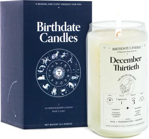 Miniatura 91 de Velas con fecha de nacimiento, 28 de octubre, velas perfumadas del zodiaco de Escorpio, regalo de cumpleaños, aroma a bergamota, canela y caoba