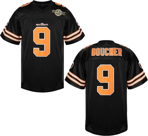 MESOSPERO Bobby Boucher - Camiseta de fútbol 9 The Waterboy Adam Sandler Mud Dogs Bourbon Bowl Movie Jersey blanco, negro, azul, naranja, S-3XL