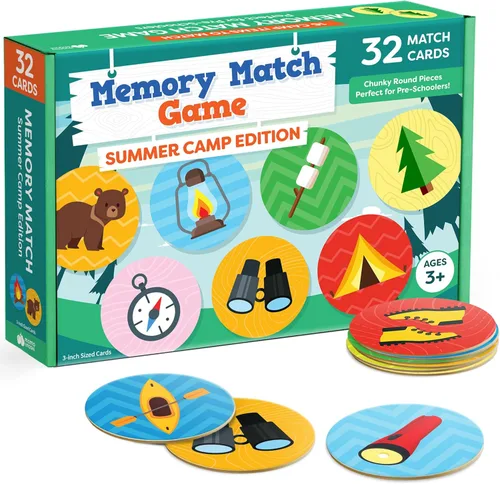Juegos de memoria para niños de 4 a 8 años, juegos de campamento para niños, juguetes de campamento, actividades de campamento de verano,