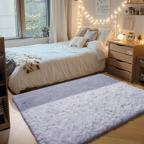 Miniatura 46 de ONASAR - Alfombra de pasillo negra de 2 x 6 pies, esponjosa, lavable, ultrasuave, afelpada, peluda, tapete para bebés, dormitorio de niños, armario