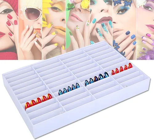 Miniatura 7 de Semme Caja de almacenamiento de puntas de arte de uñas postizas, vitrina vacía transparente para uñas, organizador de puntas de uñas, contenedor