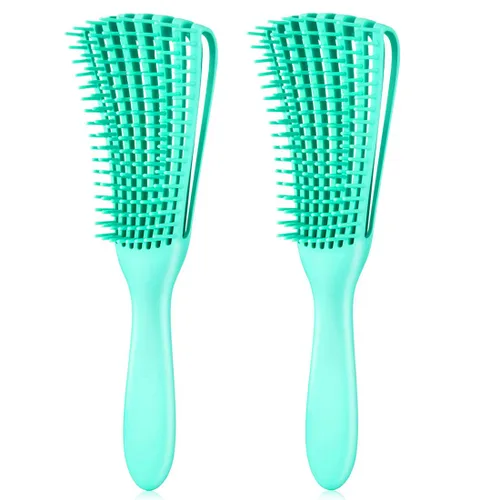 Miniatura 12 de Cepillo para el cabello, cepillo desenredante para cabello afroamericano/africano texturizado 3a a 4c rizado