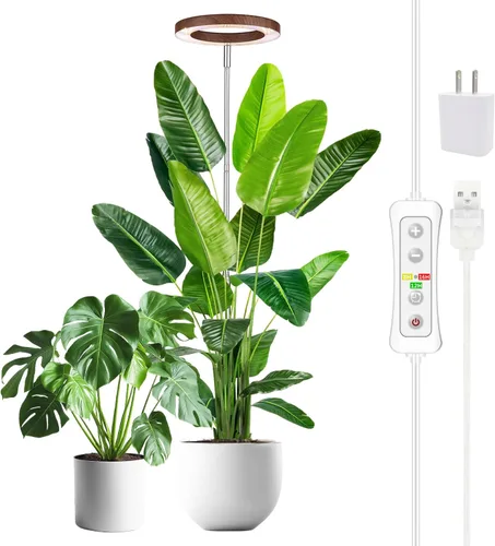 Miniatura 17 de Yadoker - Luz de cultivo LED de espectro completo para plantas de interior, lupa negra, altura ajustable, temporizador automático, bajo voltaje