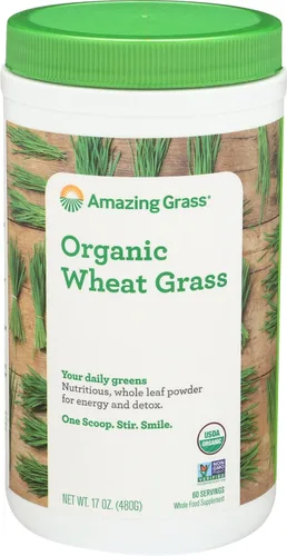 Amazing Grass Polvo de hierba de trigo: 100% polvo de hierba de trigo de hoja entera para energía, desintoxicación y apoyo a la inmunidad, clorofila
