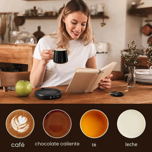 Miniatura 5 de Juego de Taza de Café Calentador y Eres Increíble, Calentador de Tazas Eléctrico para Escritorio, Calentador de Bebidas con 4 Ajustes