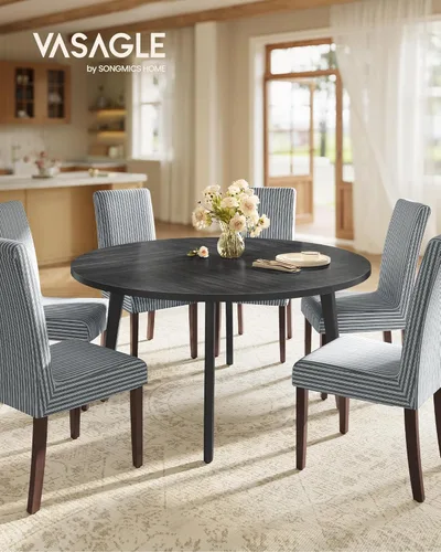 Miniatura 3 de VASAGLE Colección MAEZO - Mesa de comedor redonda para 4-6 personas, mesa de cocina circular de 47.2 pulgadas con patas cónicas, transiciones