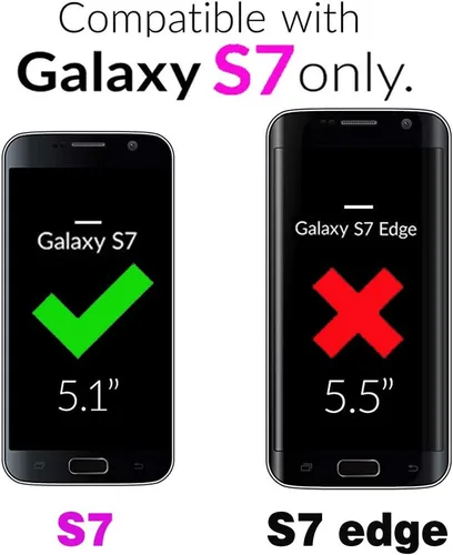Funda de teléfono para Samsung Galaxy S7 con protector de pantalla de vidrio templado y accesorios para celda, resistente, de doble capa, cuerpo